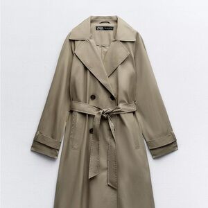 Zara Women's Classic Green Trench Coat
